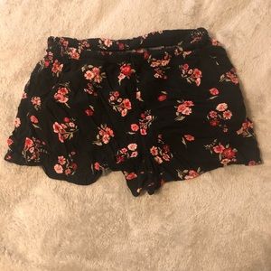 black w/ flower print shorts
